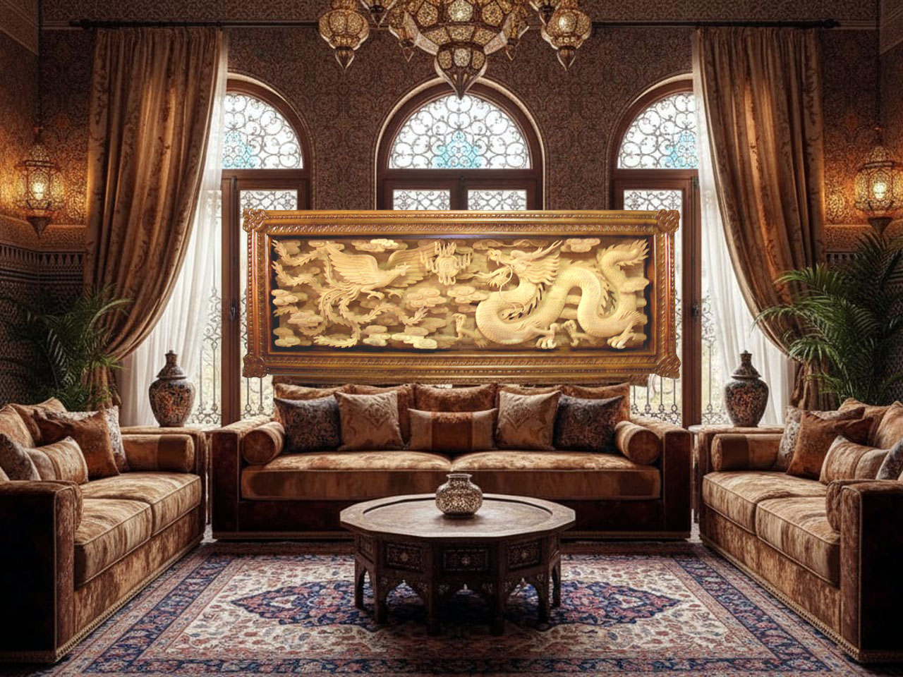 Relief Serial Mitologi Tiongkok 'Naga & Phoenix'