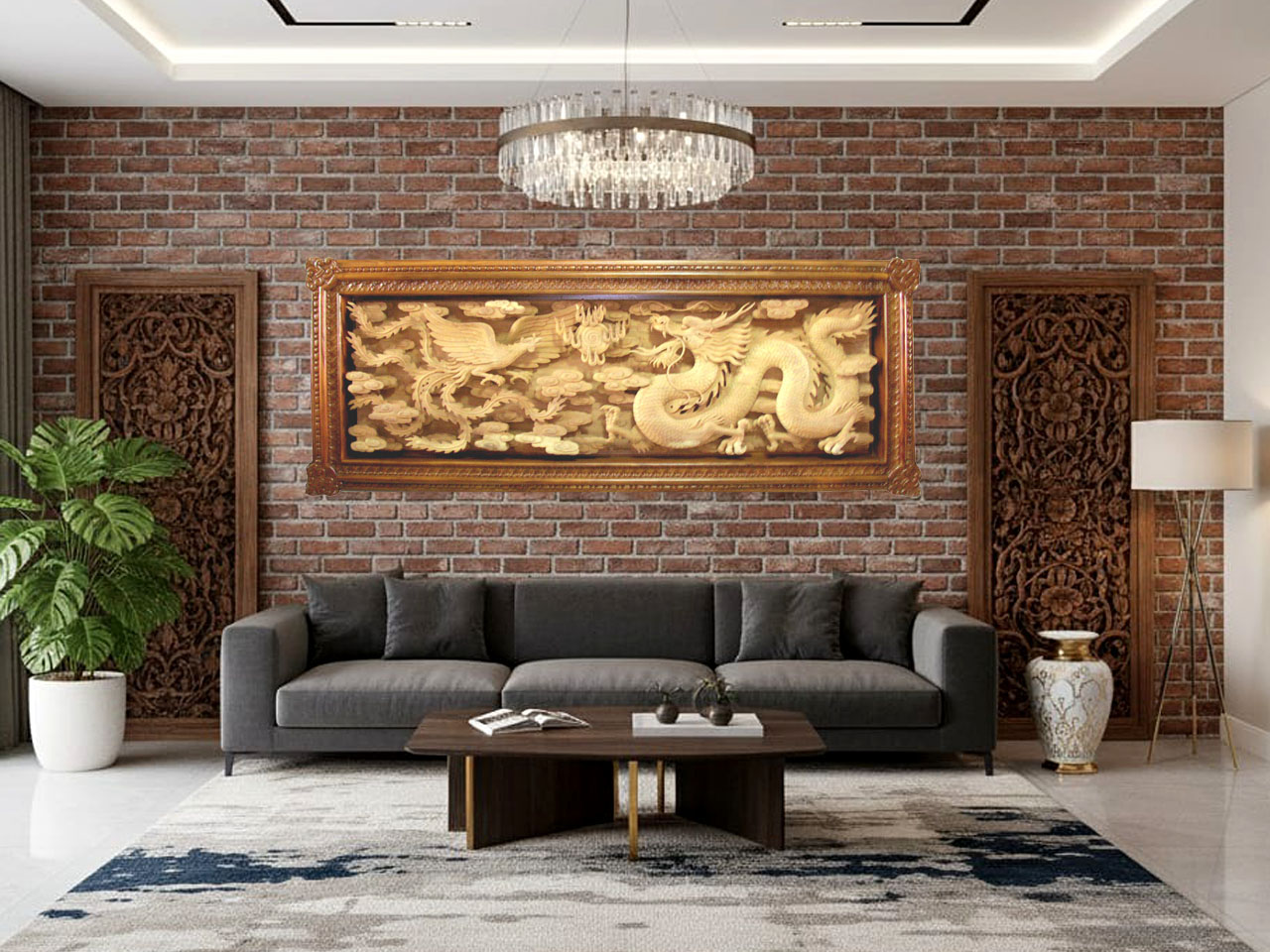 Relief Serial Mitologi Tiongkok 'Naga & Phoenix'