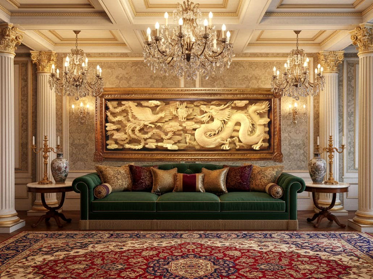 Relief Serial Mitologi Tiongkok 'Naga & Phoenix'